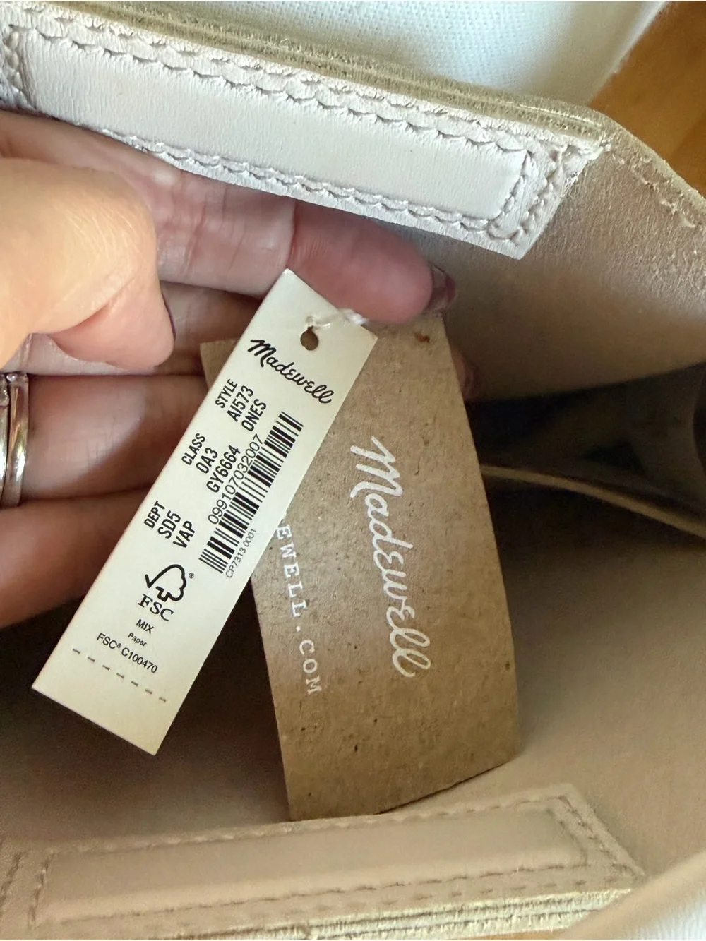 Madewell White Leather Top Handle Crossbody Bag NWT